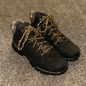 Timberland Black Boots with Gold Laces